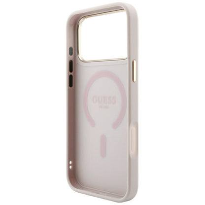 MagSafe maska za Apple iPhone 18 Pro / 17 Pro, Guess, 4G Embossed Classic, Roza