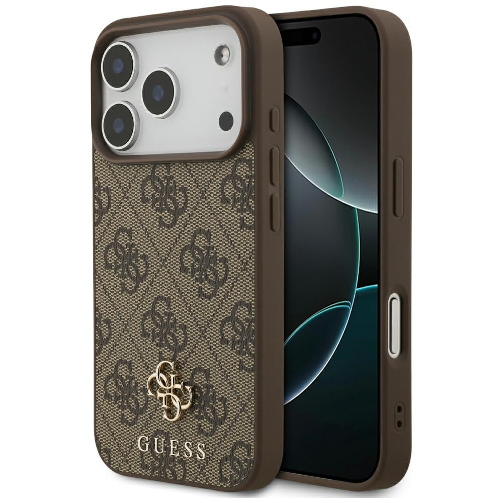 MagSafe maska za Apple iPhone 18 Pro / 17 Pro, Guess, 4G Small and Classic, Smeđa