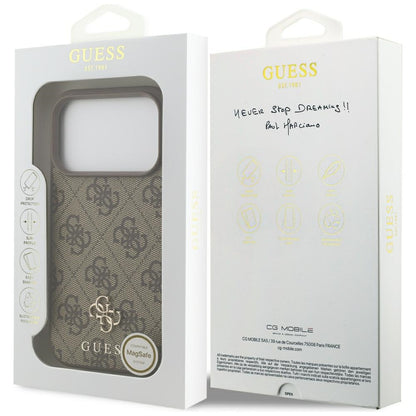 MagSafe maska za Apple iPhone 18 Pro / 17 Pro, Guess, 4G Small and Classic, Smeđa