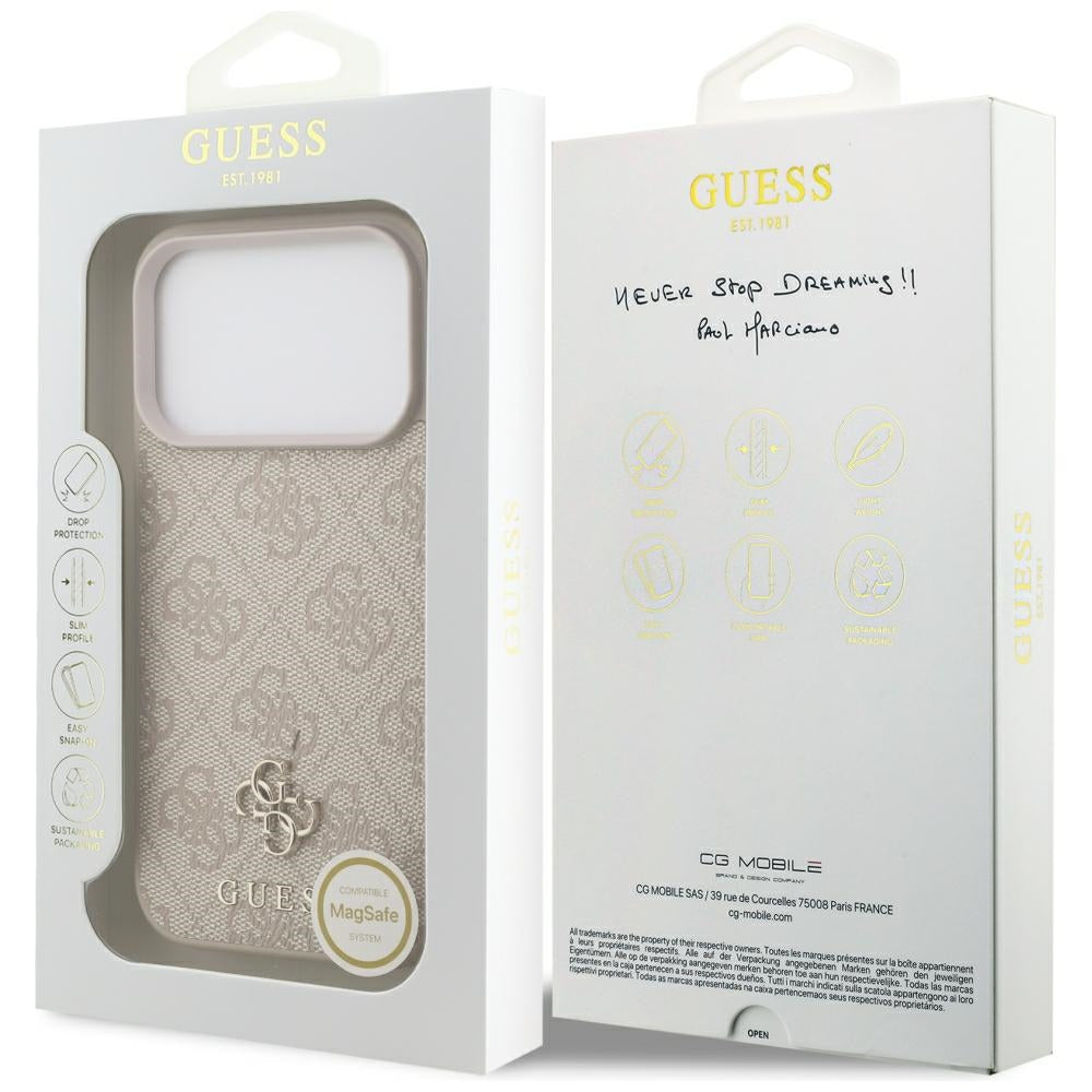 MagSafe futrola za Apple iPhone 18 Pro / 17 Pro, Guess, 4G Small and Classic, Roza