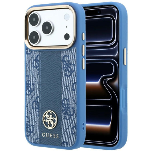 MagSafe maska za Apple iPhone 18 Pro / 17 Pro, Guess, 4G Stripe Round Classic Logo, Plava