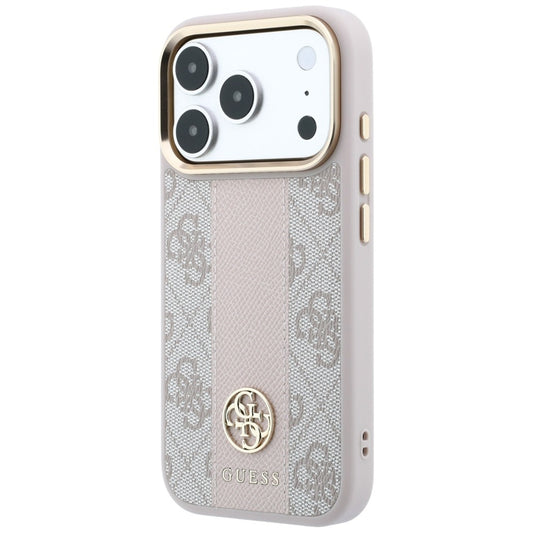 MagSafe maska za Apple iPhone 18 Pro / 17 Pro, Guess, 4G Stripe Round Classic Logo, Roza