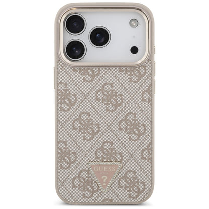 MagSafe maska za Apple iPhone 18 Pro / 17 Pro, Guess, 4G Triangle Logo, Ružičasto Zlatna