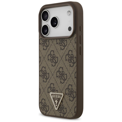 MagSafe maska za Apple iPhone 18 Pro / 17 Pro, Guess, 4G Triangle Strass, Smeđa