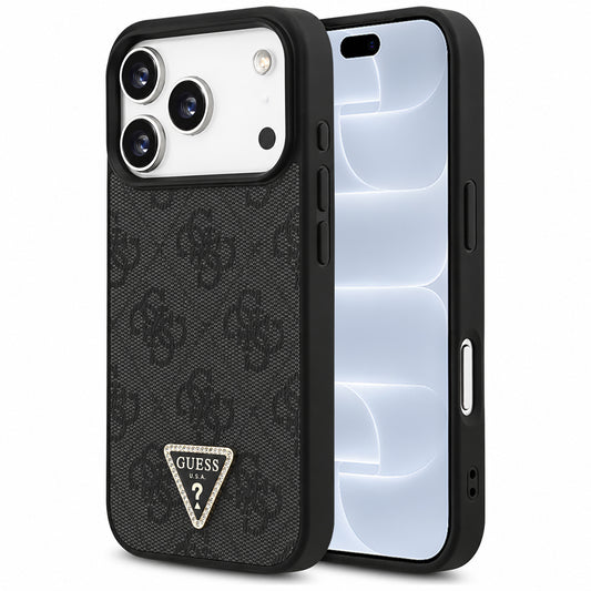 MagSafe futrola za Apple iPhone 18 Pro / 17 Pro, Guess, 4G Triangle Strass, Crna