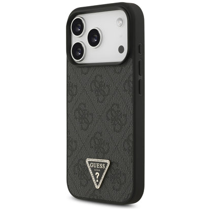 MagSafe futrola za Apple iPhone 18 Pro / 17 Pro, Guess, 4G Triangle Strass, Crna