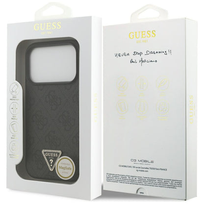 MagSafe futrola za Apple iPhone 18 Pro / 17 Pro, Guess, 4G Triangle Strass, Crna