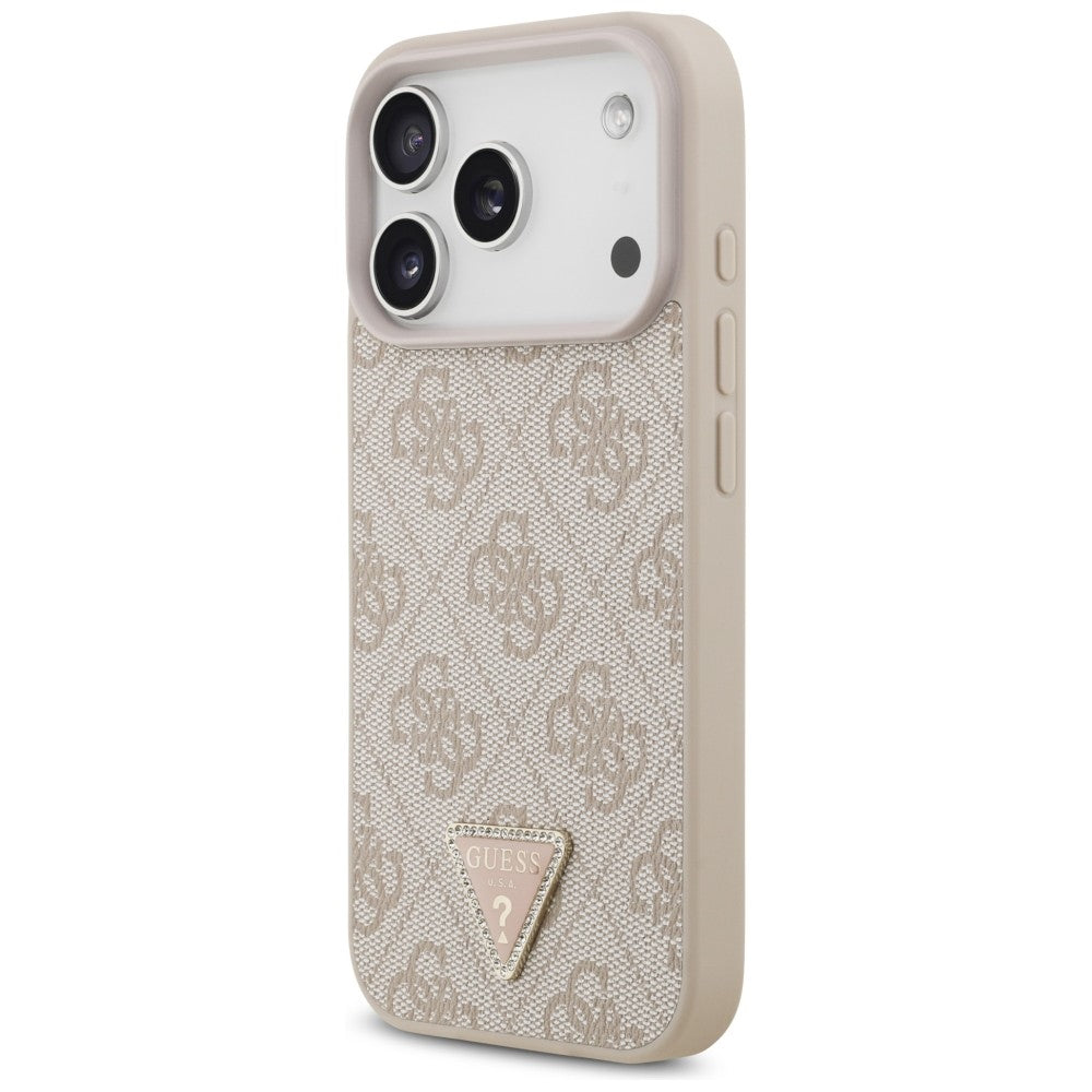 MagSafe futrola za Apple iPhone 18 Pro / 17 Pro, Guess, 4G Triangle Strass, Roza