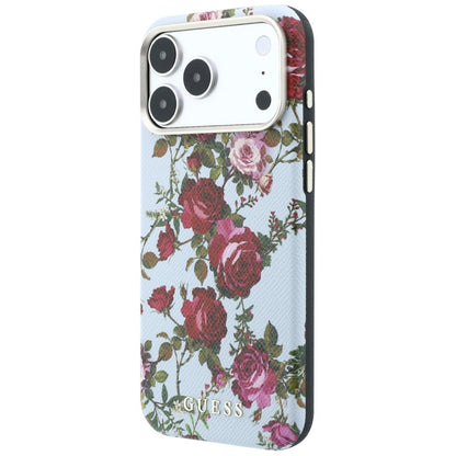 MagSafe maska za Apple iPhone 18 Pro / 17 Pro, Guess, Blossom Roses Print, plava