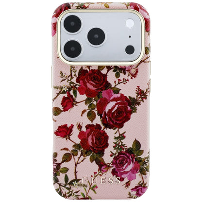 MagSafe maska za Apple iPhone 18 Pro / 17 Pro, Guess, Blossom Roses Print, ružičasta