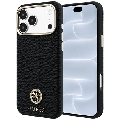 MagSafe maskica za Apple iPhone 18 Pro / 17 Pro, Guess, Grained Round Strass Logo, Crna