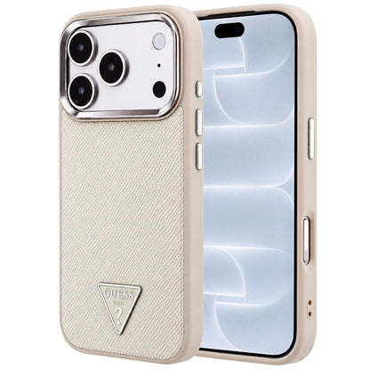 MagSafe maska za Apple iPhone 18 Pro / 17 Pro, Guess, Grained Triangle Logo, Bež