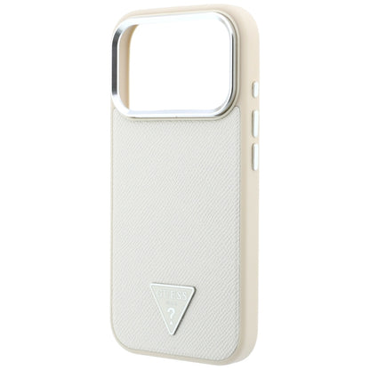 MagSafe maska za Apple iPhone 18 Pro / 17 Pro, Guess, Grained Triangle Logo, Bež