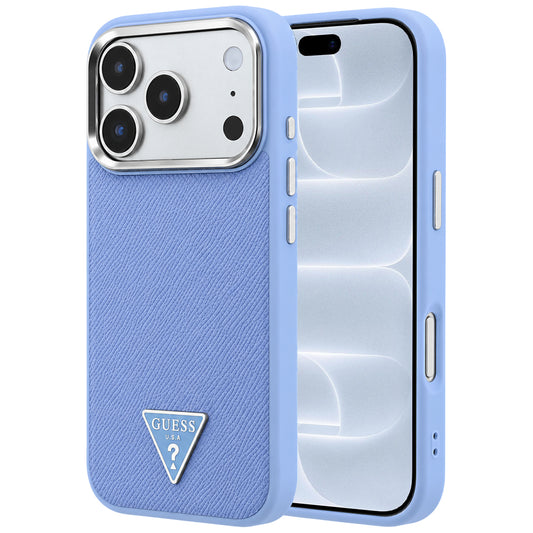 MagSafe maskica za Apple iPhone 18 Pro / 17 Pro, Guess, Grained Triangle Logo, Plava