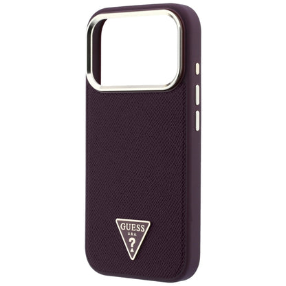 MagSafe maska za Apple iPhone 18 Pro / 17 Pro, Guess, Grained Triangle Logo, Bordo