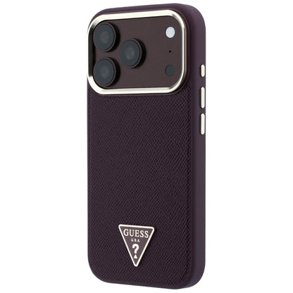 MagSafe maska za Apple iPhone 18 Pro / 17 Pro, Guess, Grained Triangle Logo, Bordo
