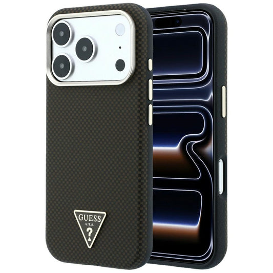 MagSafe futrola za Apple iPhone 18 Pro / 17 Pro, Guess, Kevlar Triangle Logo, Smeđa