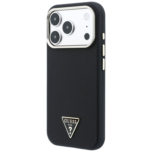 MagSafe maska za Apple iPhone 18 Pro / 17 Pro, Guess, Kevlar Triangle Logo, Crna