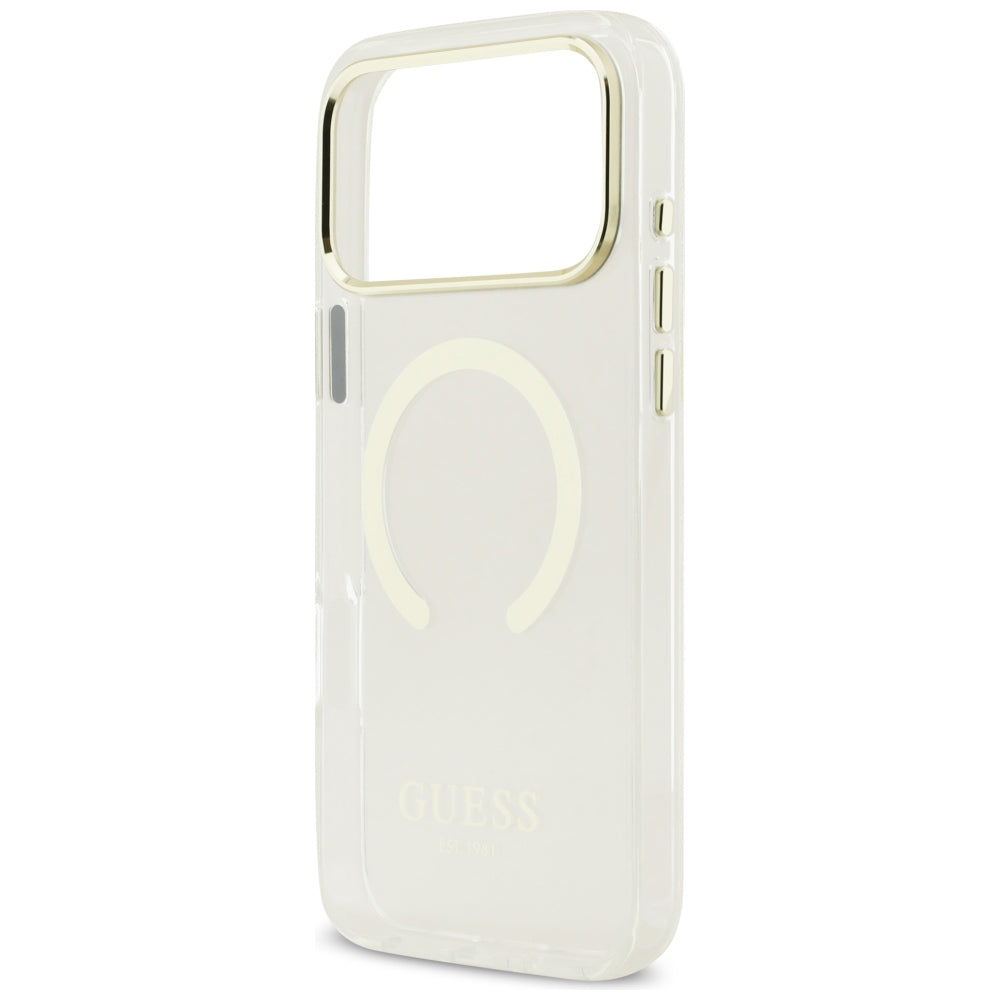 MagSafe futrola za Apple iPhone 18 Pro / 17 Pro, Guess, Metal Outline, Zlatna