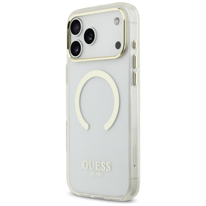 MagSafe futrola za Apple iPhone 18 Pro / 17 Pro, Guess, Metal Outline, Zlatna