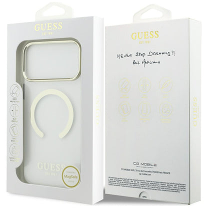 MagSafe futrola za Apple iPhone 18 Pro / 17 Pro, Guess, Metal Outline, Zlatna
