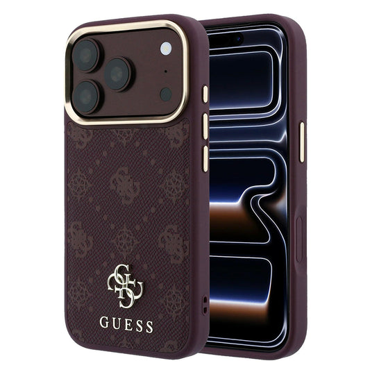 MagSafe maska za Apple iPhone 18 Pro / 17 Pro, Guess, Peony 4G Small Logo, Bordo