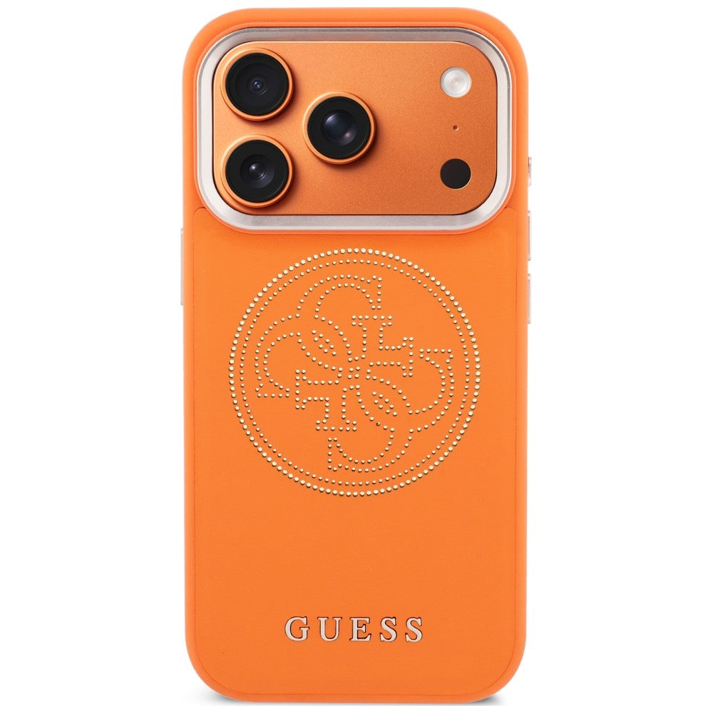 MagSafe maska za Apple iPhone 18 Pro / 17 Pro, Guess, Perforated 4G, Narančasta