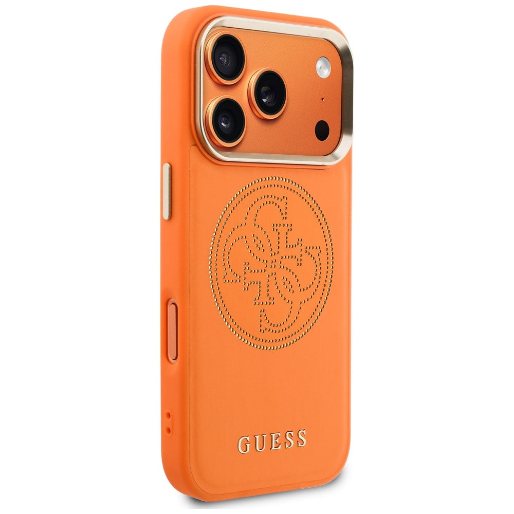 MagSafe maska za Apple iPhone 18 Pro / 17 Pro, Guess, Perforated 4G, Narančasta