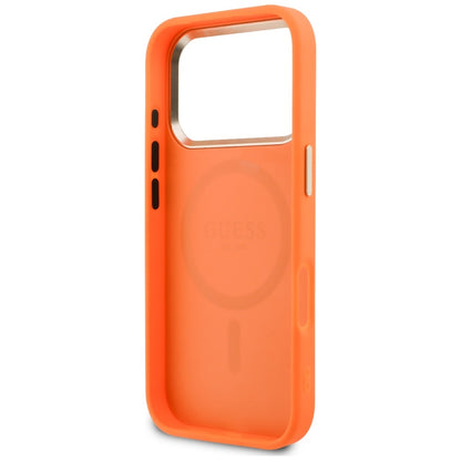 MagSafe maska za Apple iPhone 18 Pro / 17 Pro, Guess, Perforated 4G, Narančasta