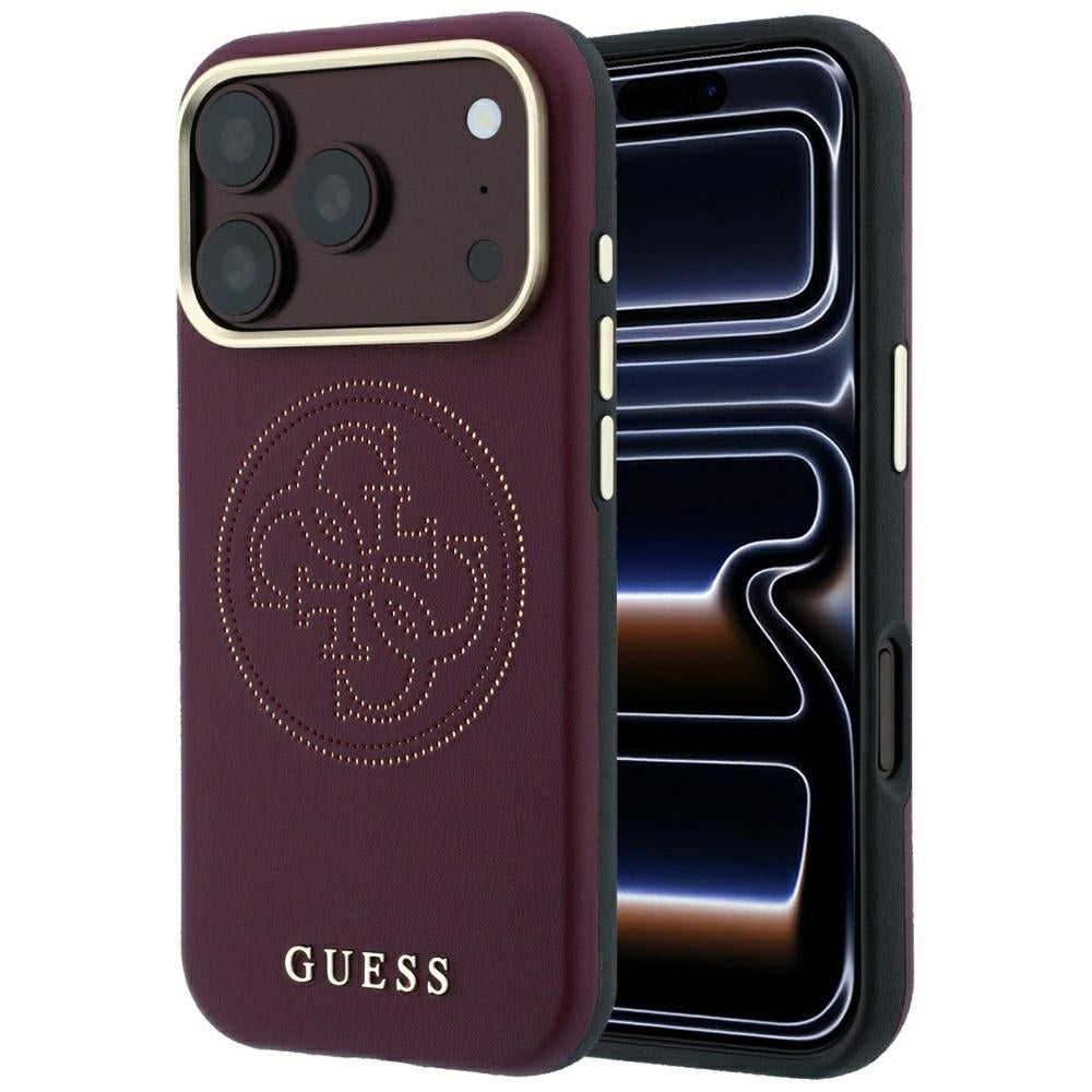 MagSafe futrola za Apple iPhone 18 Pro / 17 Pro, Guess, Perforated 4G, Bordo