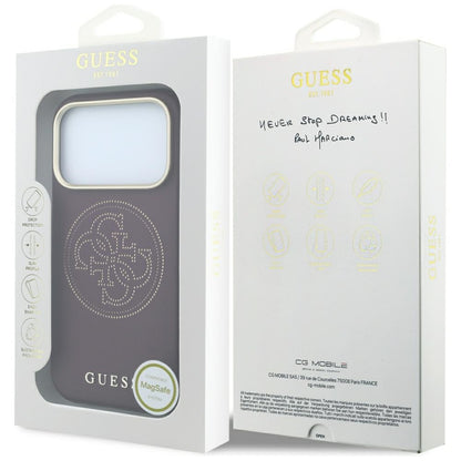 MagSafe futrola za Apple iPhone 18 Pro / 17 Pro, Guess, Perforated 4G, Bordo