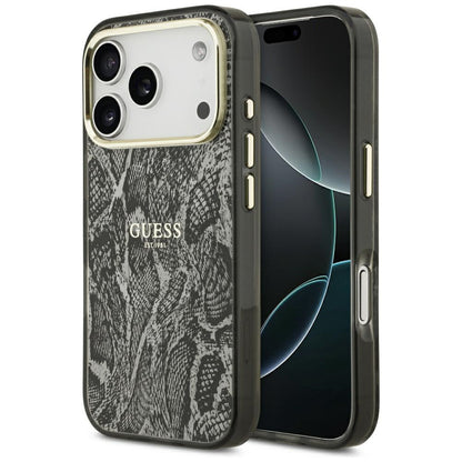 MagSafe maska za Apple iPhone 18 Pro / 17 Pro, Guess, Python Pattern, Crna