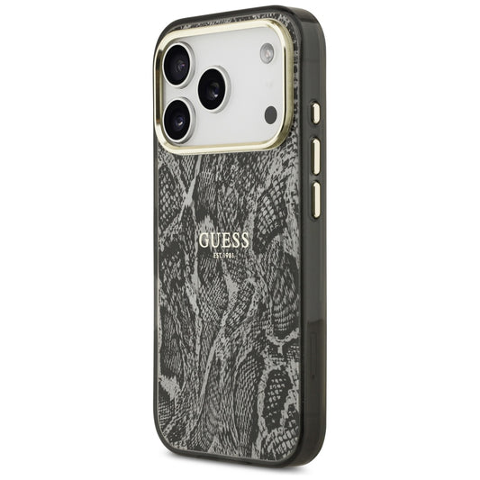 MagSafe maska za Apple iPhone 18 Pro / 17 Pro, Guess, Python Pattern, Crna