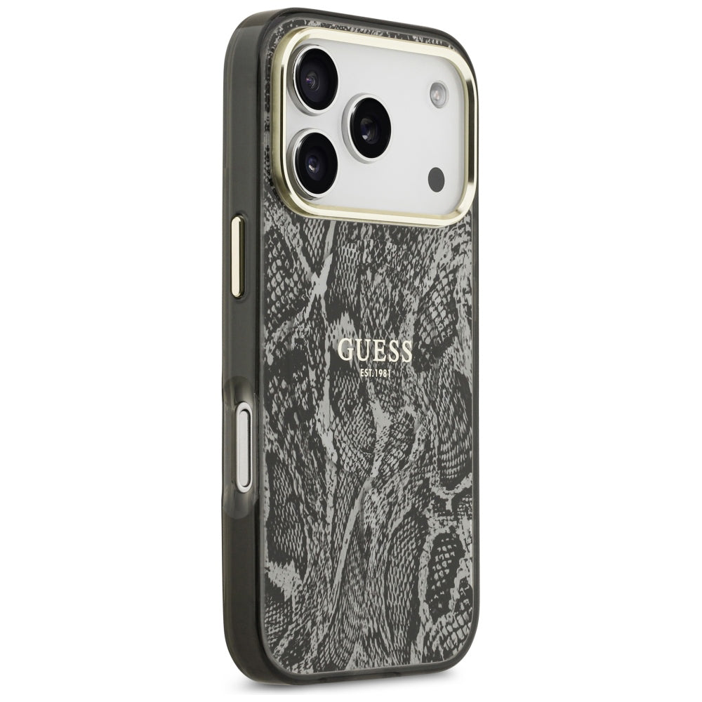 MagSafe maska za Apple iPhone 18 Pro / 17 Pro, Guess, Python Pattern, Crna