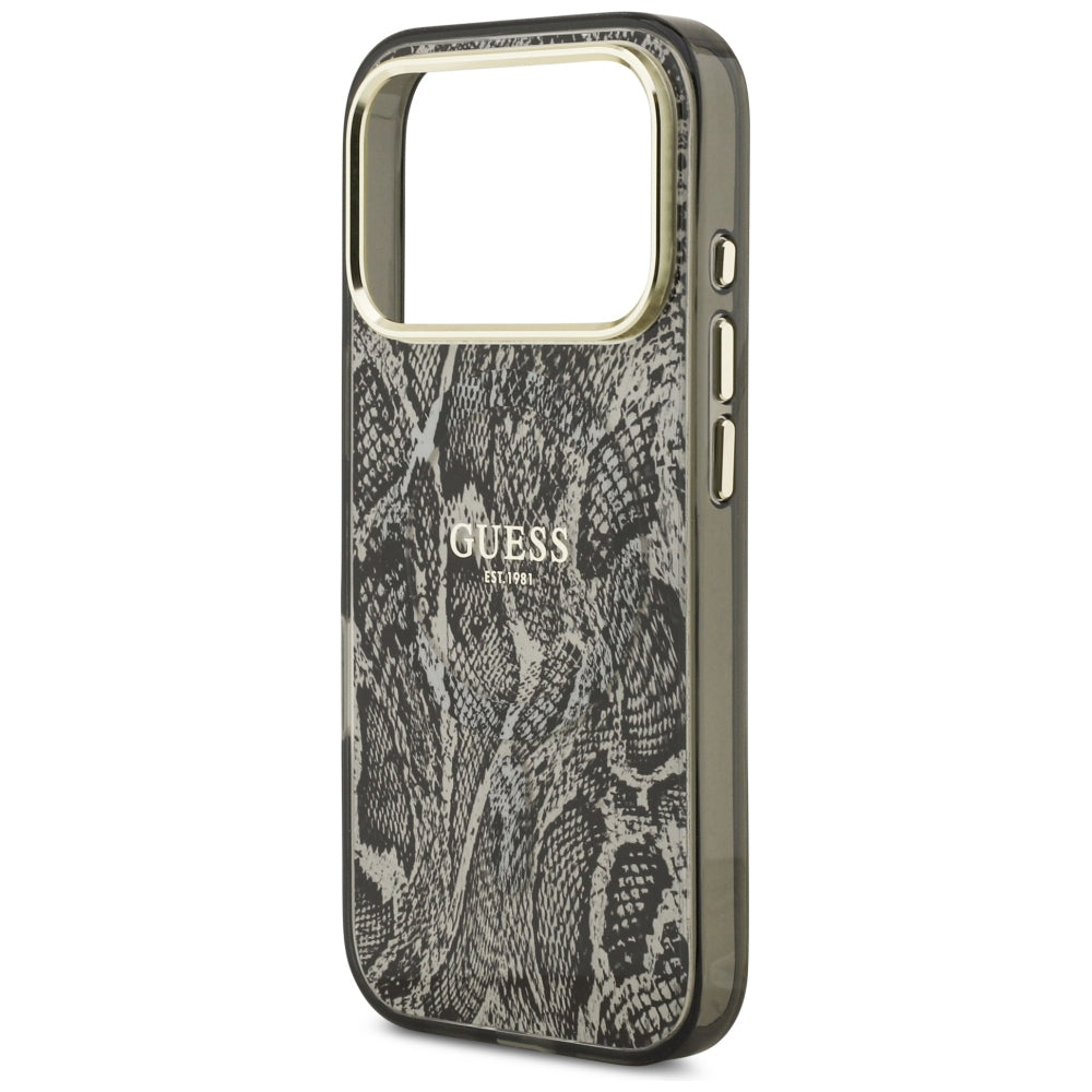 MagSafe maska za Apple iPhone 18 Pro / 17 Pro, Guess, Python Pattern, Crna
