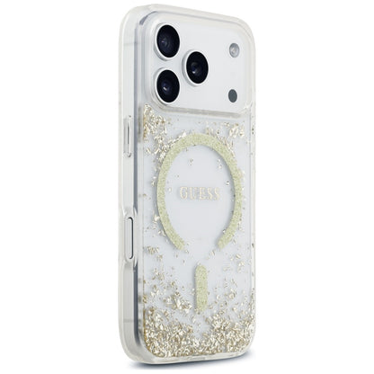 MagSafe futrola za Apple iPhone 18 Pro / 17 Pro, Guess, Resin Bottom Glitter, Zlatna