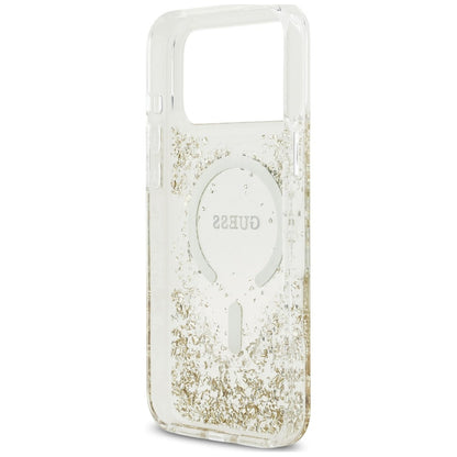 MagSafe futrola za Apple iPhone 18 Pro / 17 Pro, Guess, Resin Bottom Glitter, Zlatna