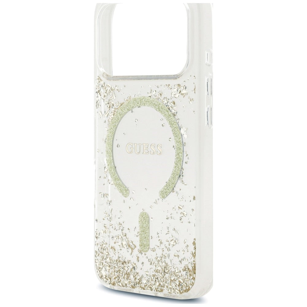 MagSafe futrola za Apple iPhone 18 Pro / 17 Pro, Guess, Resin Bottom Glitter, Zlatna