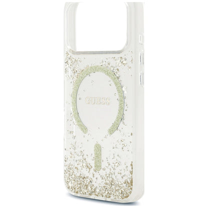 MagSafe futrola za Apple iPhone 18 Pro / 17 Pro, Guess, Resin Bottom Glitter, Zlatna