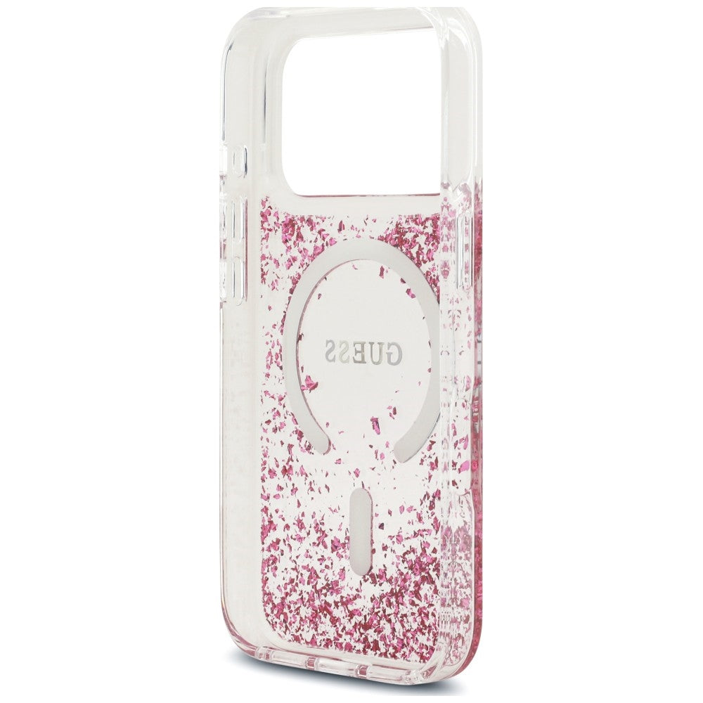 MagSafe futrola za Apple iPhone 18 Pro / 17 Pro, Guess, Resin Bottom Glitter, Roza