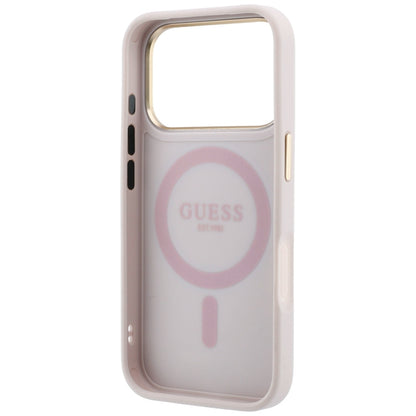 MagSafe maska za Apple iPhone 18 Pro / 17 Pro, Guess, Ring Stand 360 4G Classic Logo, Roza