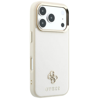 MagSafe futrola za Apple iPhone 18 Pro / 17 Pro, Guess, Saffiano Small 4G Classic, Bež