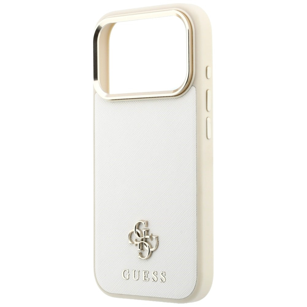 MagSafe futrola za Apple iPhone 18 Pro / 17 Pro, Guess, Saffiano Small 4G Classic, Bež
