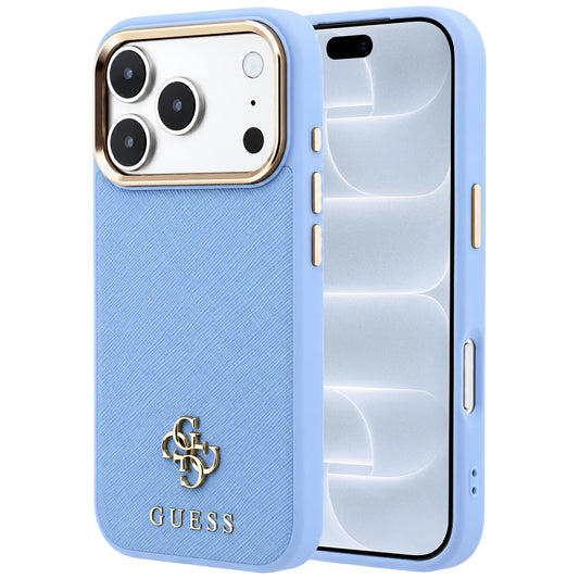 MagSafe futrola za Apple iPhone 18 Pro / 17 Pro, Guess, Saffiano Small 4G Classic, Plava