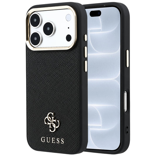 MagSafe futrola za Apple iPhone 18 Pro / 17 Pro, Guess, Saffiano Small 4G Classic, Crna