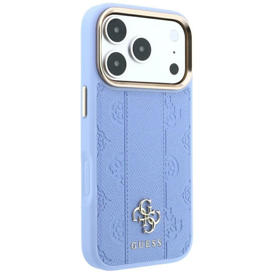 MagSafe maska za Apple iPhone 18 Pro / 17 Pro, Guess, Stripe Peony 4G, Plava