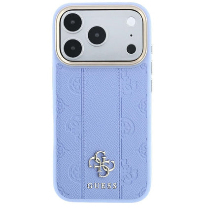 MagSafe maska za Apple iPhone 18 Pro / 17 Pro, Guess, Stripe Peony 4G, Plava
