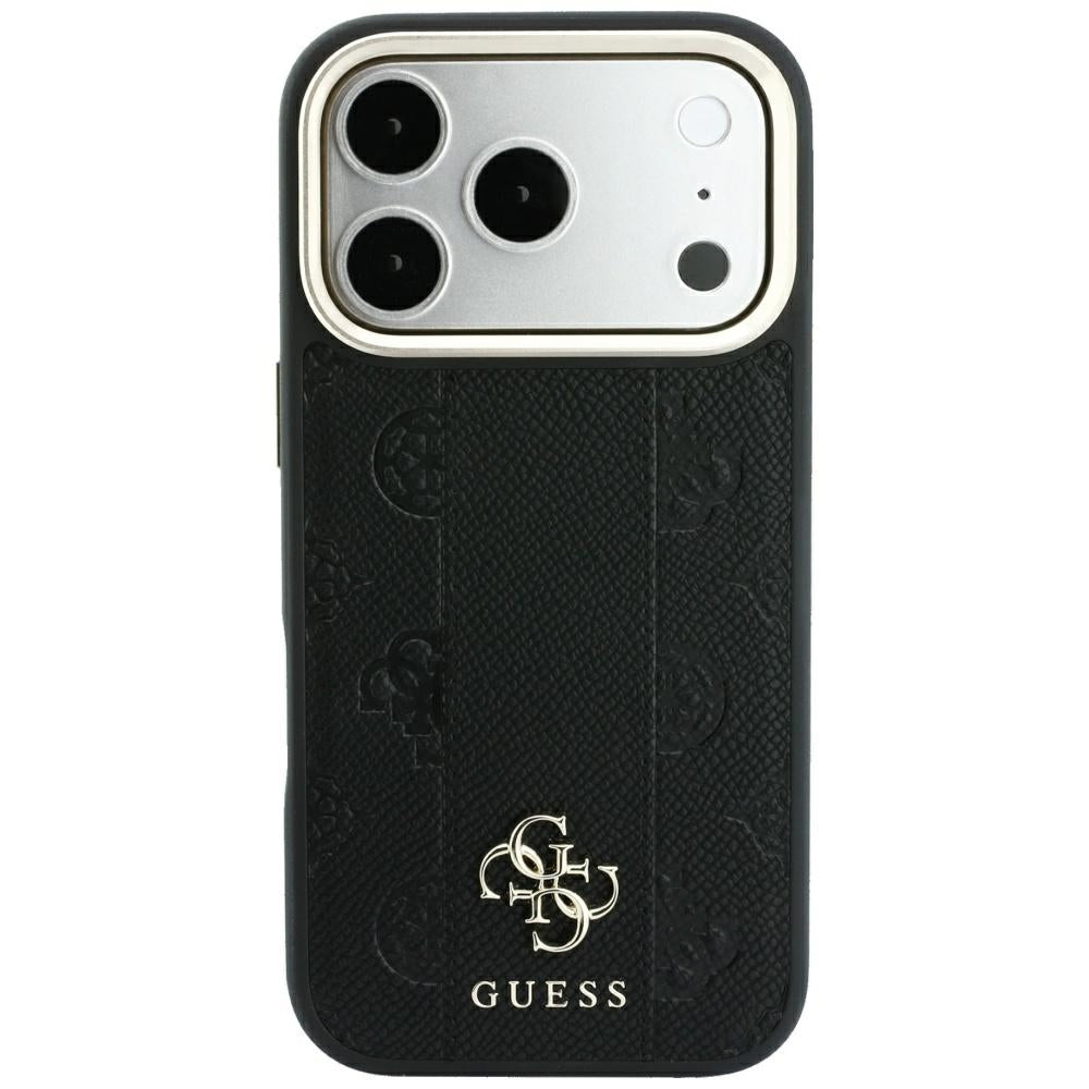 MagSafe futrola za Apple iPhone 18 Pro / 17 Pro, Guess, Stripe Peony 4G, Crna