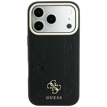 MagSafe futrola za Apple iPhone 18 Pro / 17 Pro, Guess, Stripe Peony 4G, Crna