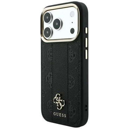 MagSafe futrola za Apple iPhone 18 Pro / 17 Pro, Guess, Stripe Peony 4G, Crna